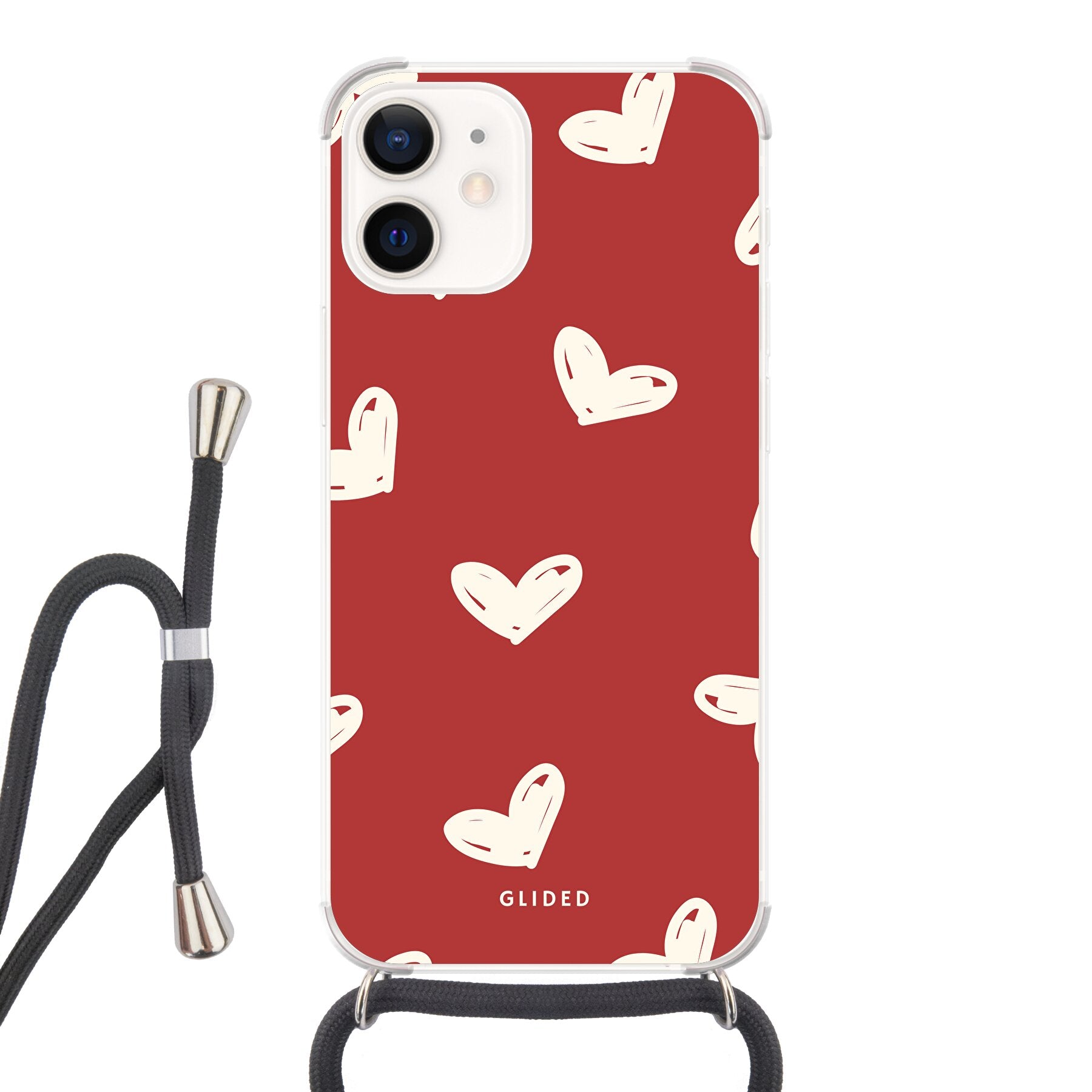 Red Love - iPhone 12 mini - Crossbody case mit Band
