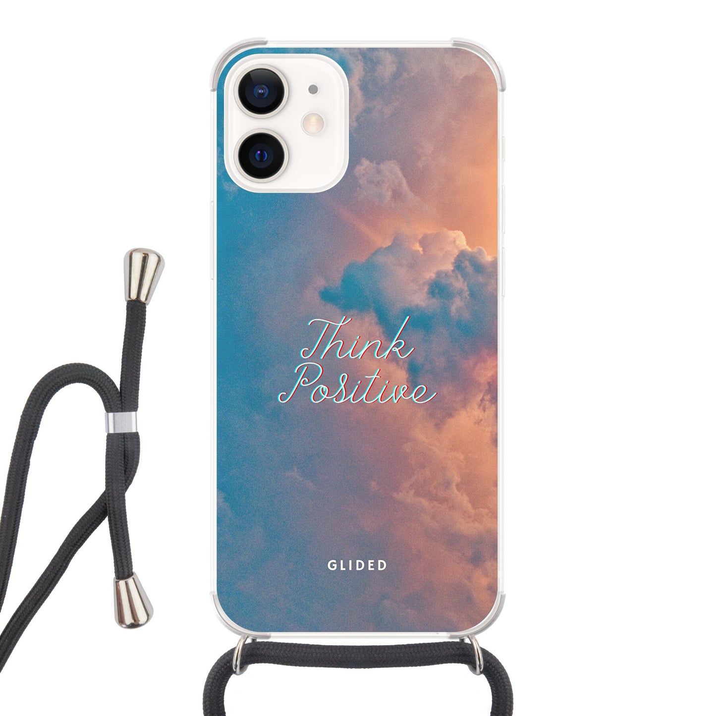 Think positive - iPhone 12 mini Handyhülle Crossbody case mit Band