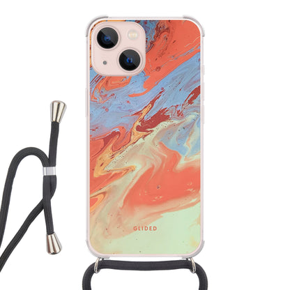 Watercolor - iPhone 13 Handyhülle Crossbody case mit Band