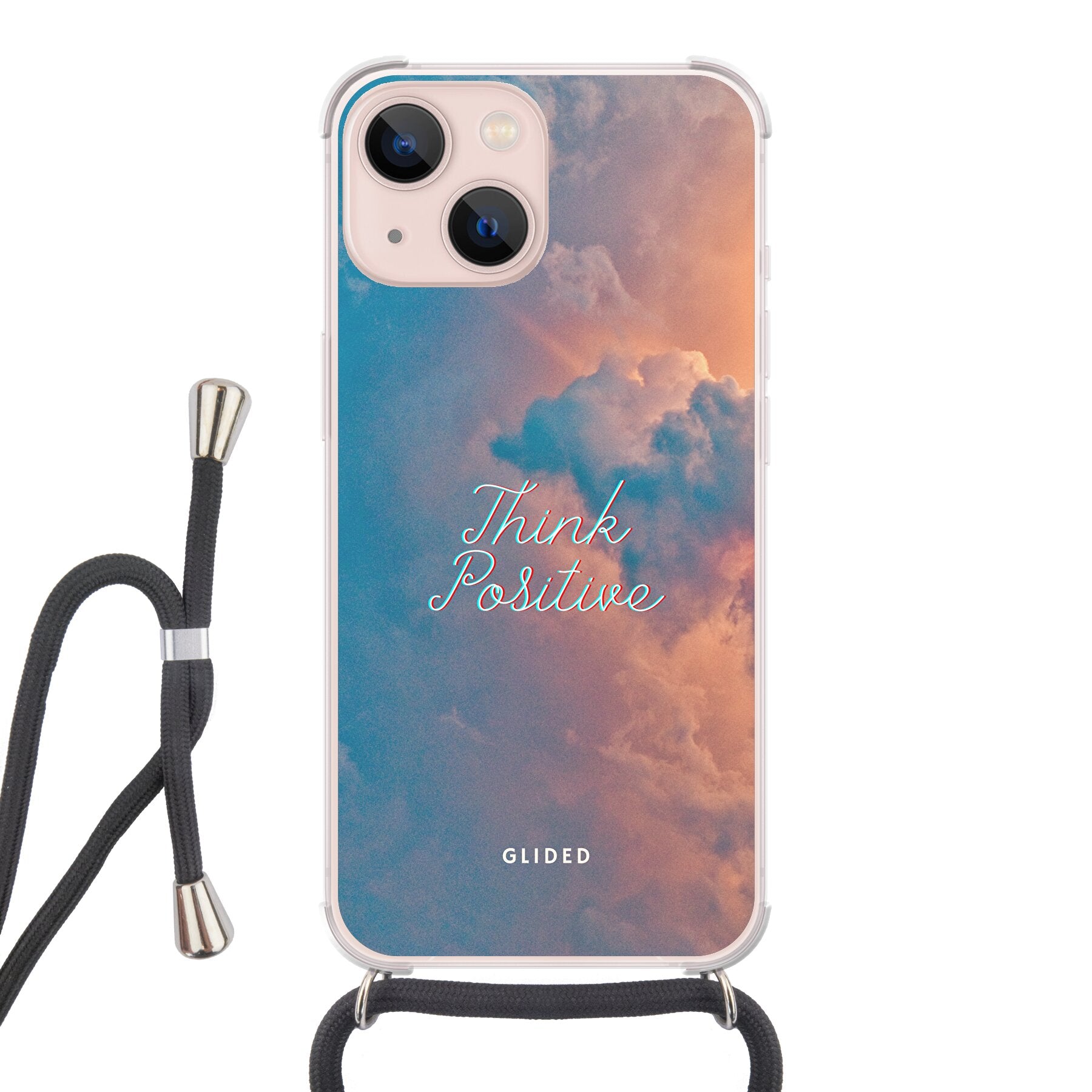 Think positive - iPhone 13 Handyhülle Crossbody case mit Band