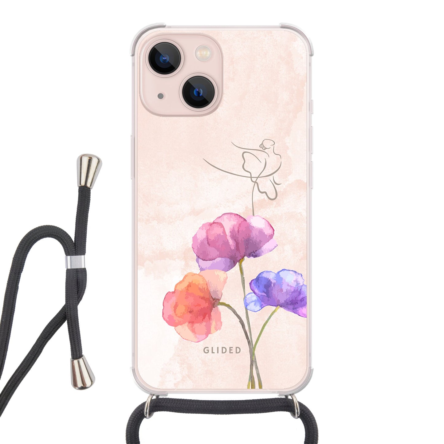 Blossom - iPhone 13 Handyhülle Crossbody case mit Band