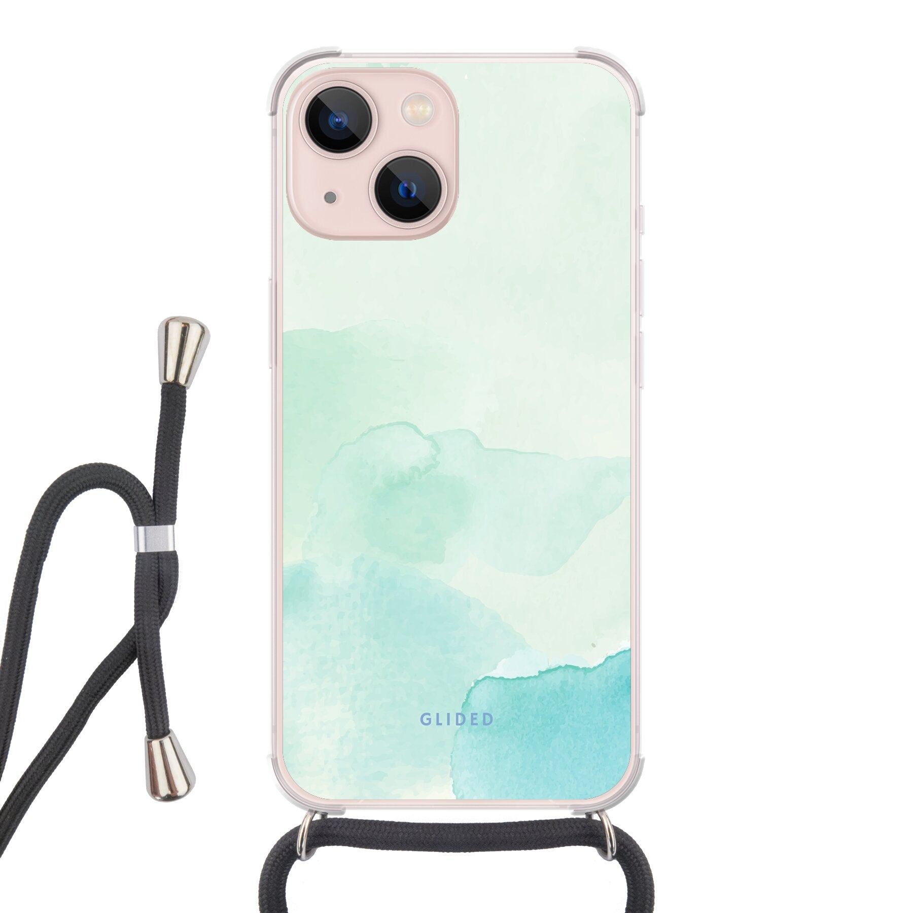 Turquoise Art - iPhone 13 Handyhülle Crossbody case mit Band