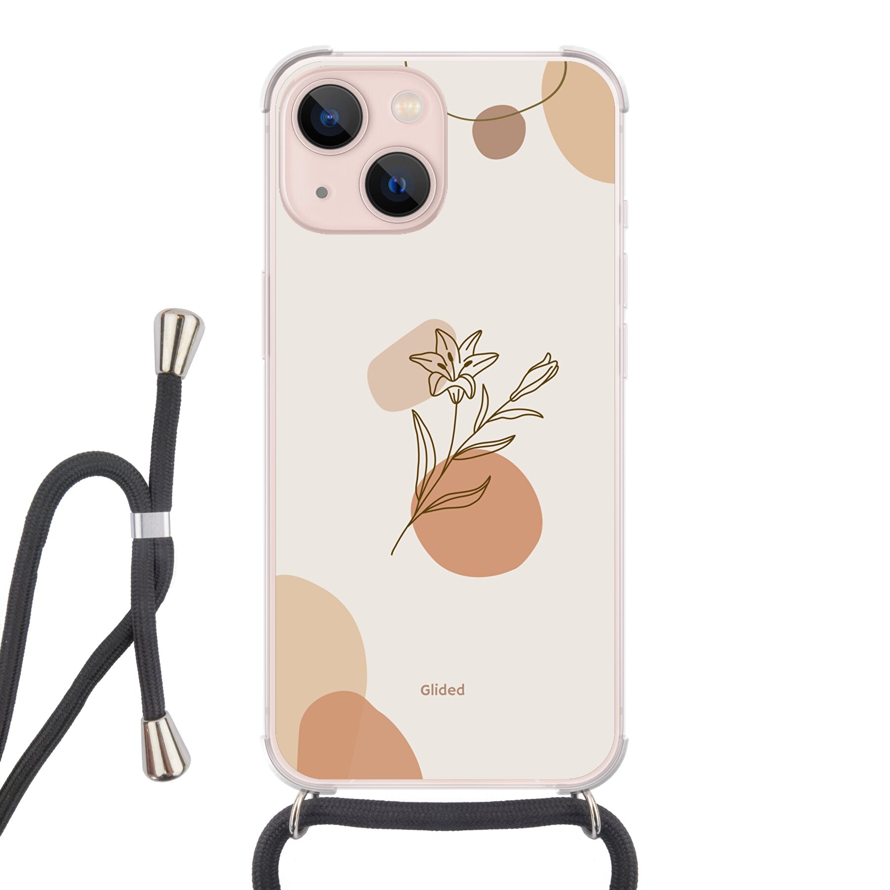 Flora - iPhone 13 Handyhülle Crossbody case mit Band