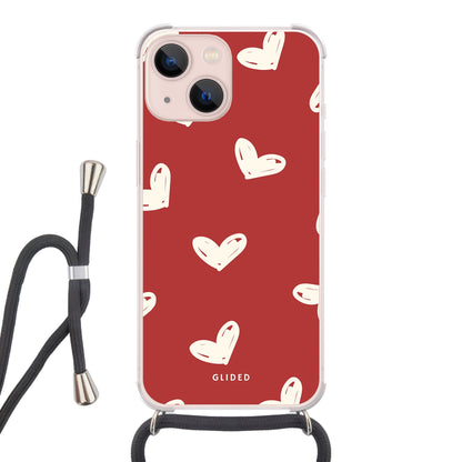 Red Love - iPhone 13 - Crossbody case mit Band