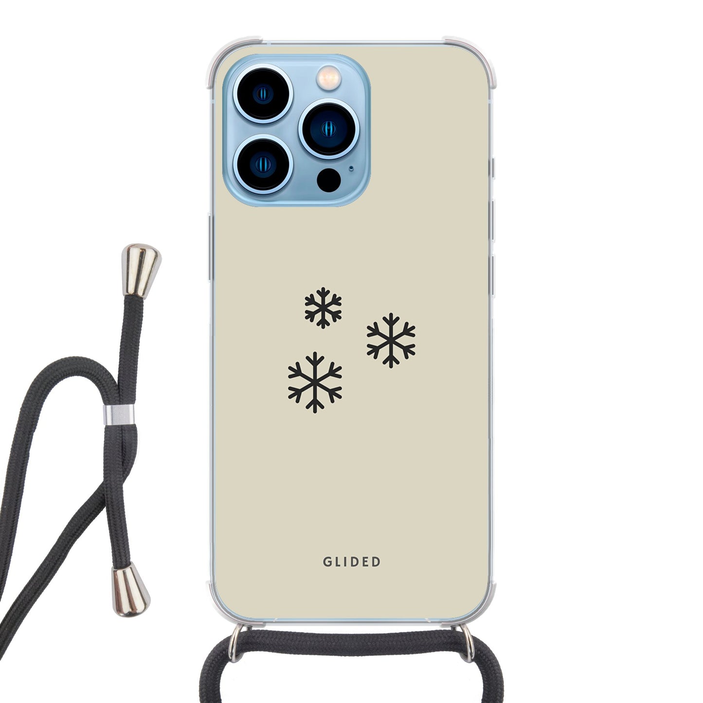 Snowflakes - iPhone 13 Pro Handyhülle Crossbody case mit Band