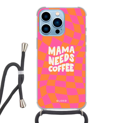 Coffee Mom - iPhone 13 Pro - Crossbody case mit Band