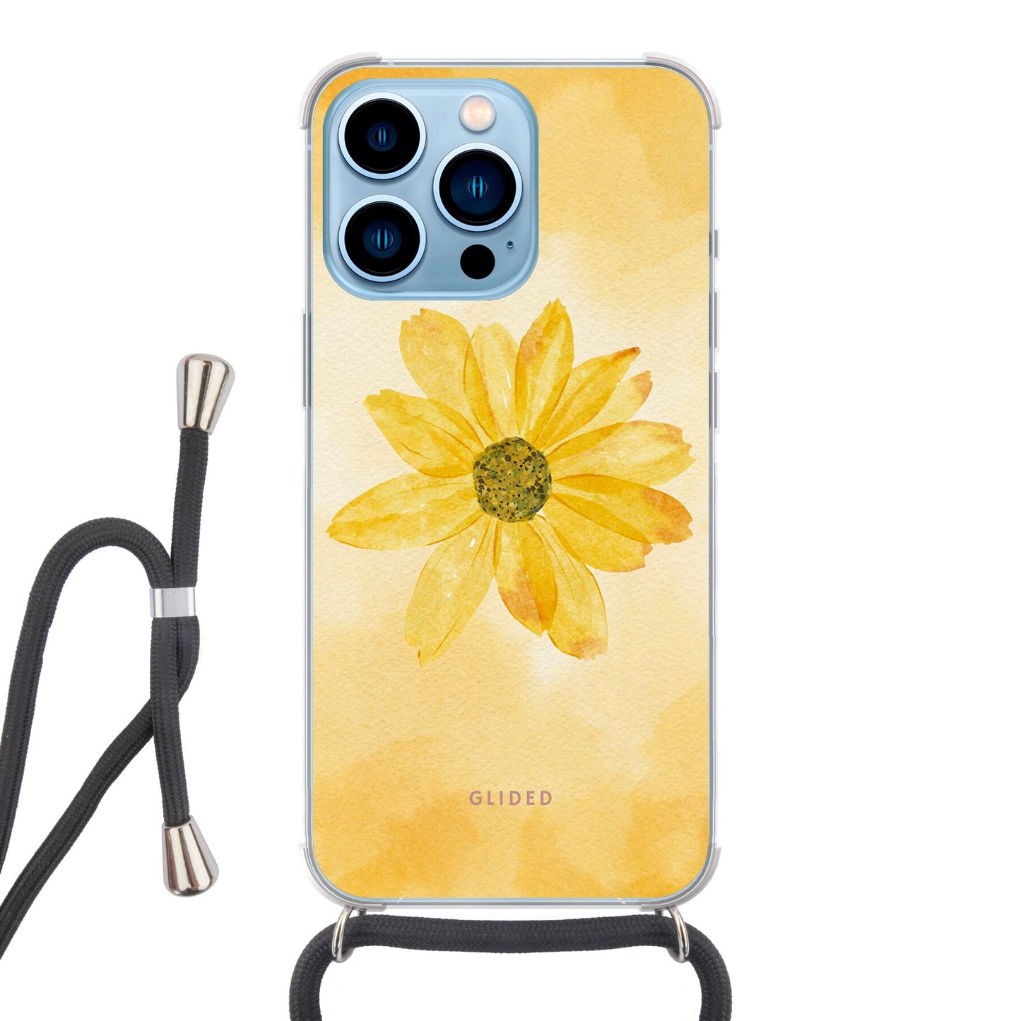 Yellow Flower - iPhone 13 Pro Handyhülle Crossbody case mit Band