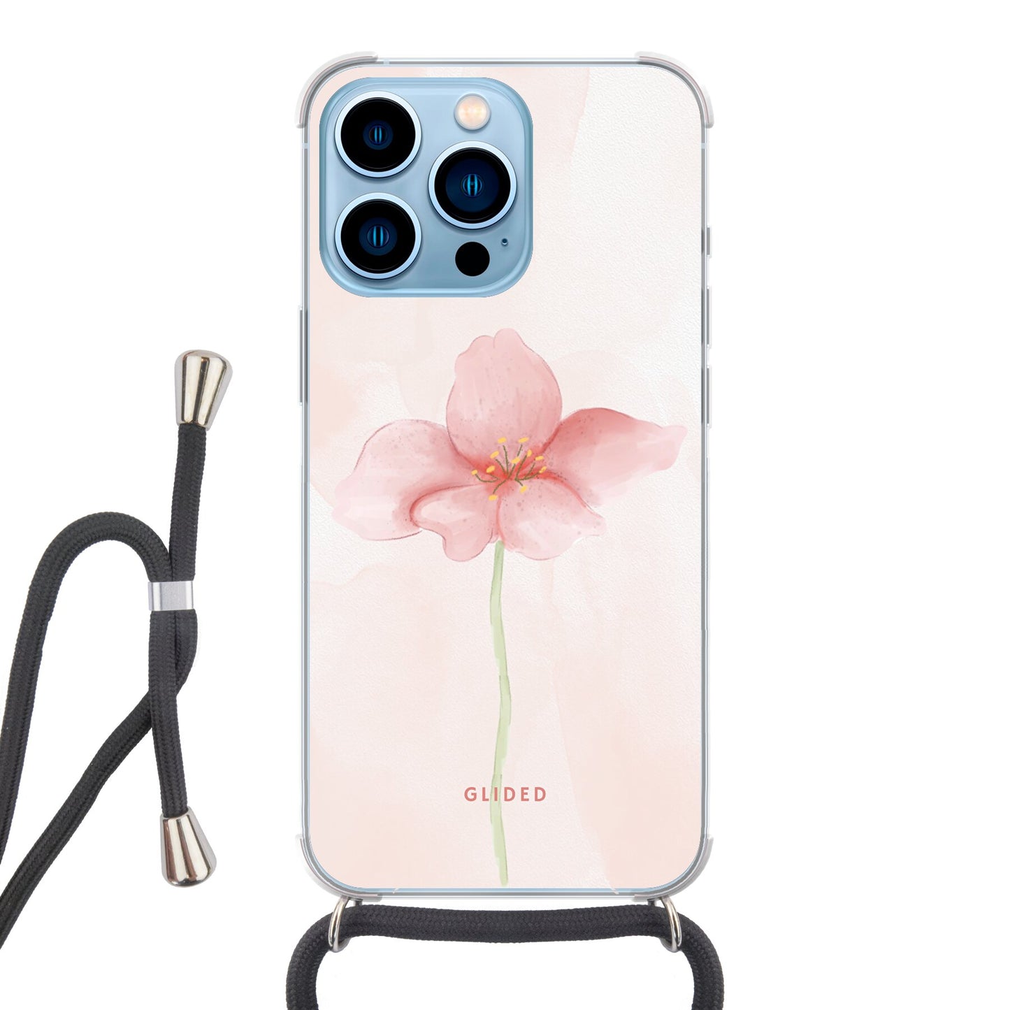 Pastel Flower - iPhone 13 Pro Handyhülle Crossbody case mit Band