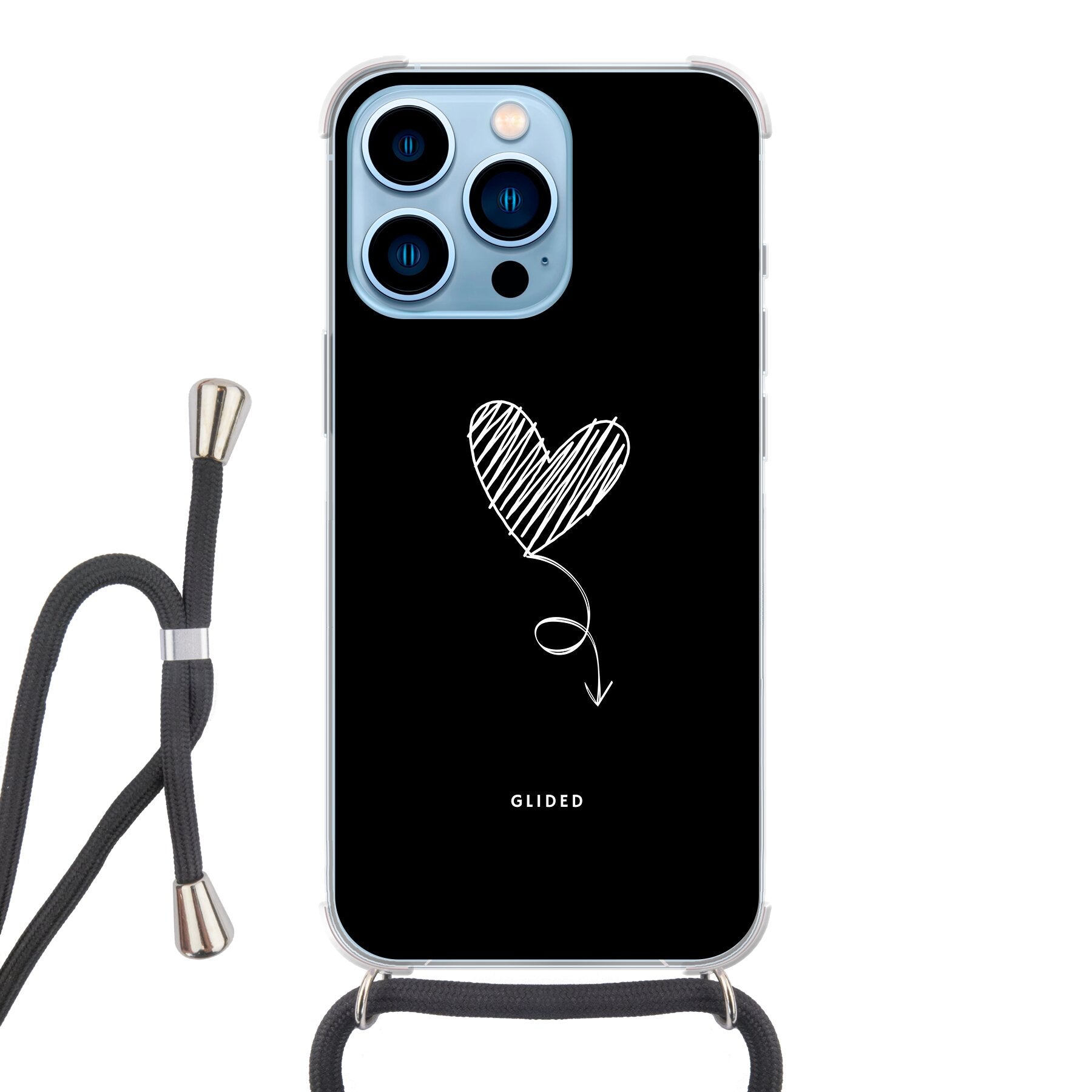Dark Heart - iPhone 13 Pro Max Handyhülle Crossbody case mit Band