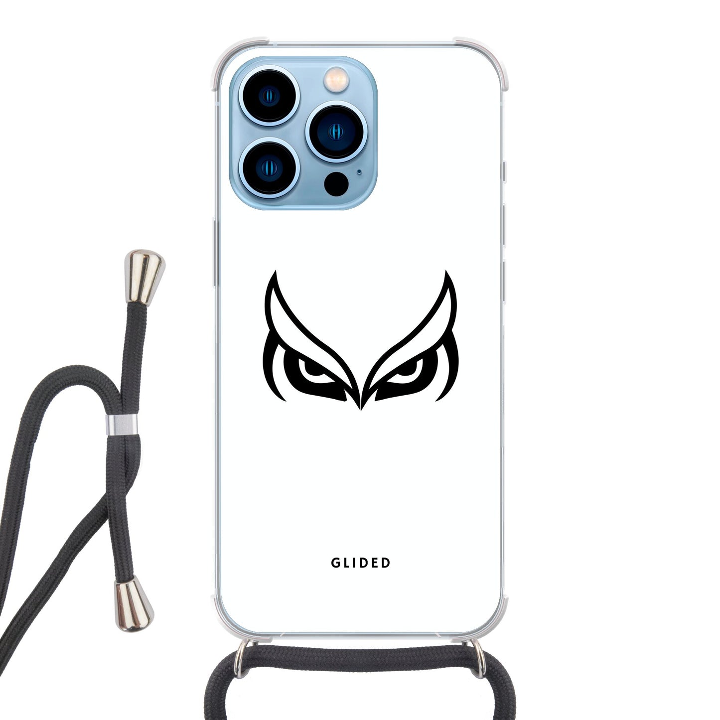 White Owl - iPhone 13 Pro Max Handyhülle Crossbody case mit Band