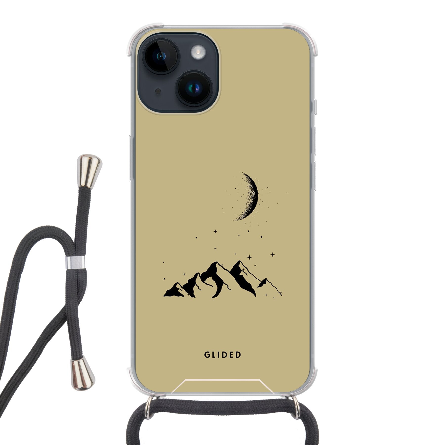 Lunar Peaks - iPhone 14 Handyhülle Crossbody case mit Band