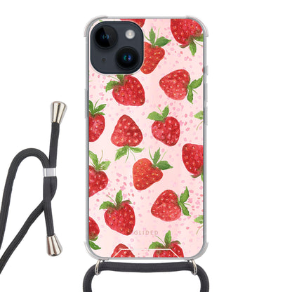 Strawberry Dream - iPhone 14 Handyhülle Crossbody case mit Band