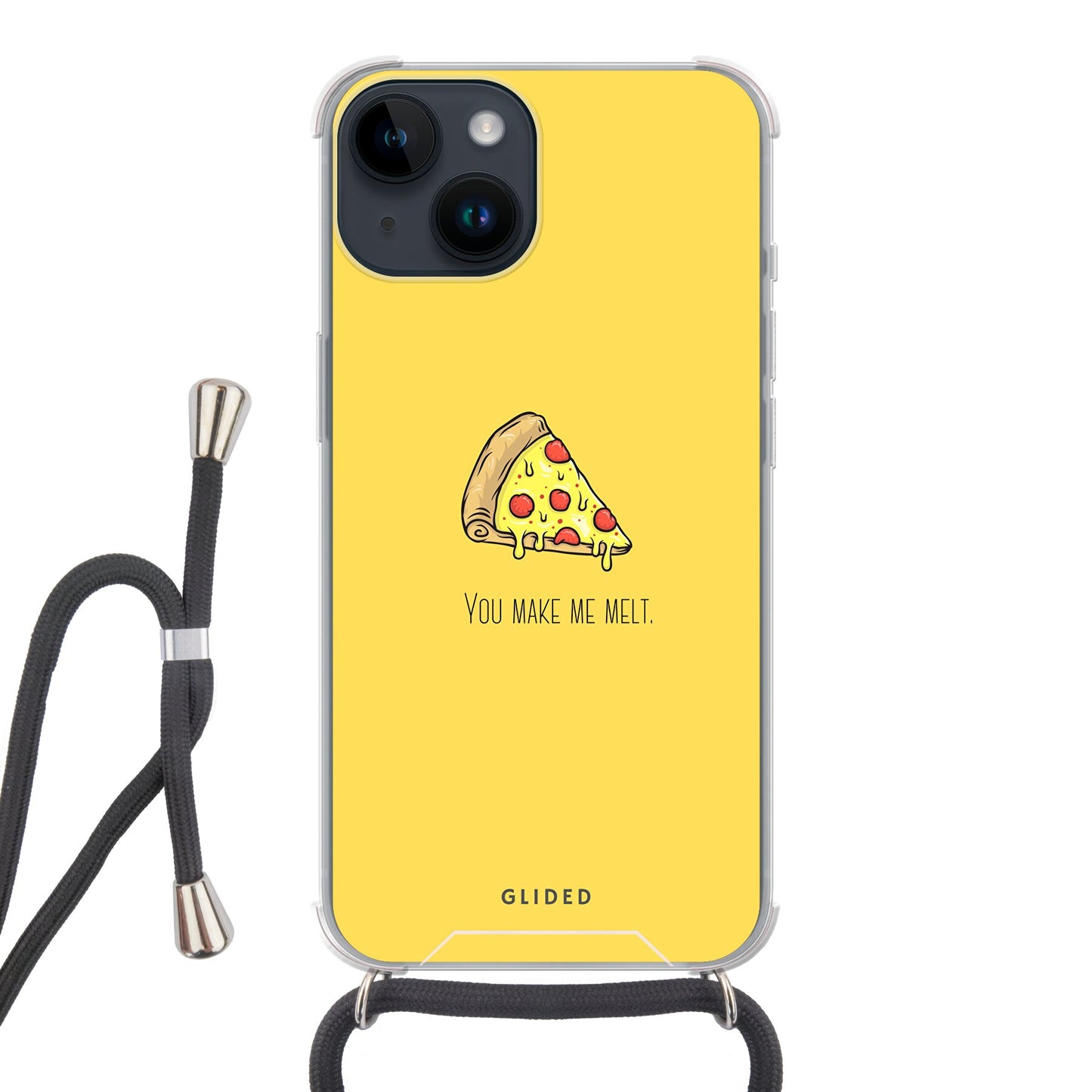 Flirty Pizza - iPhone 14 - Crossbody case mit Band
