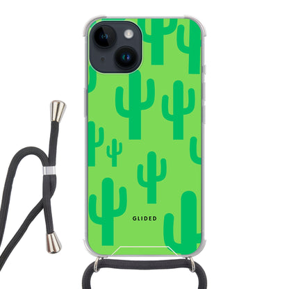 Cactus Spikes - iPhone 14 - Crossbody case mit Band