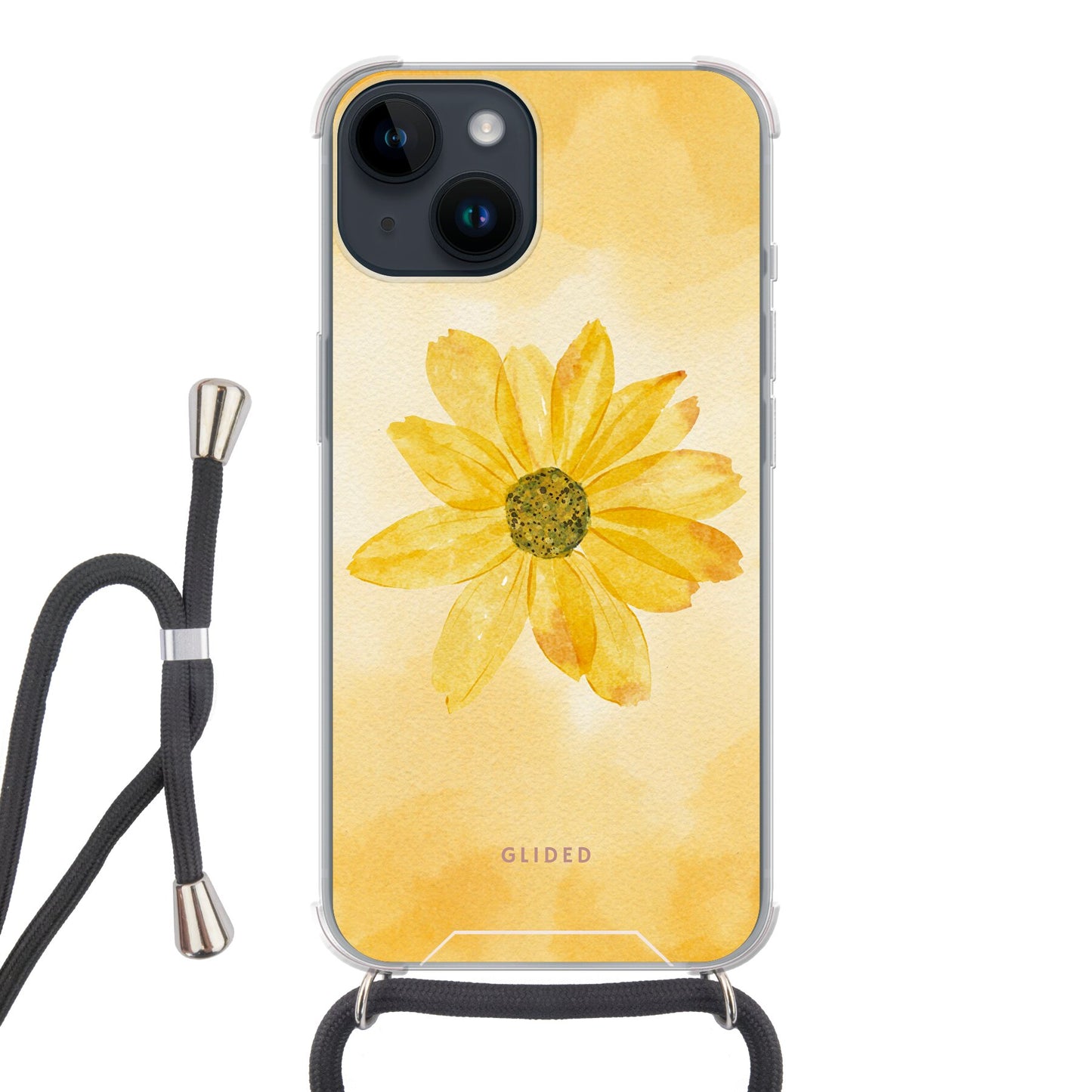 Yellow Flower - iPhone 14 Handyhülle Crossbody case mit Band