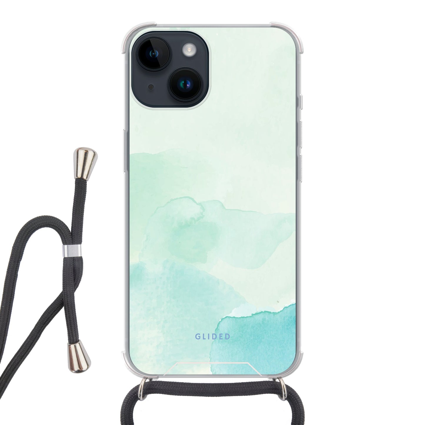 Turquoise Art - iPhone 14 Handyhülle Crossbody case mit Band