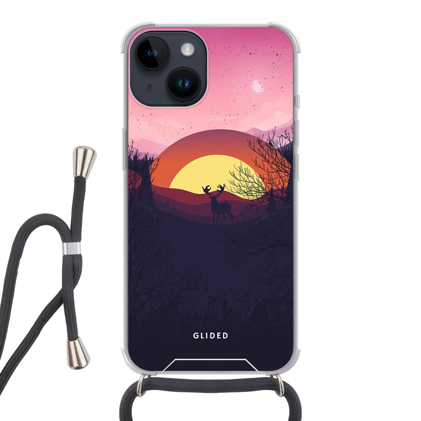 Sunset Majesty - iPhone 14 Handyhülle Crossbody case mit Band