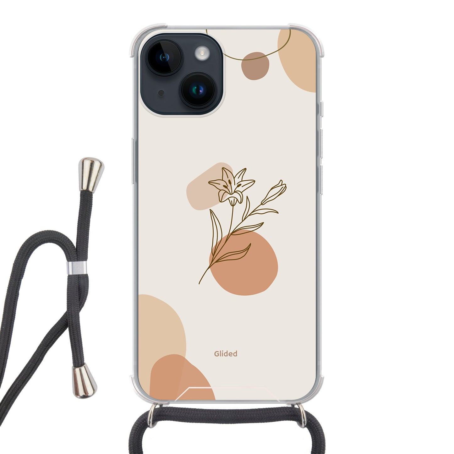 Flora - iPhone 14 Handyhülle Crossbody case mit Band