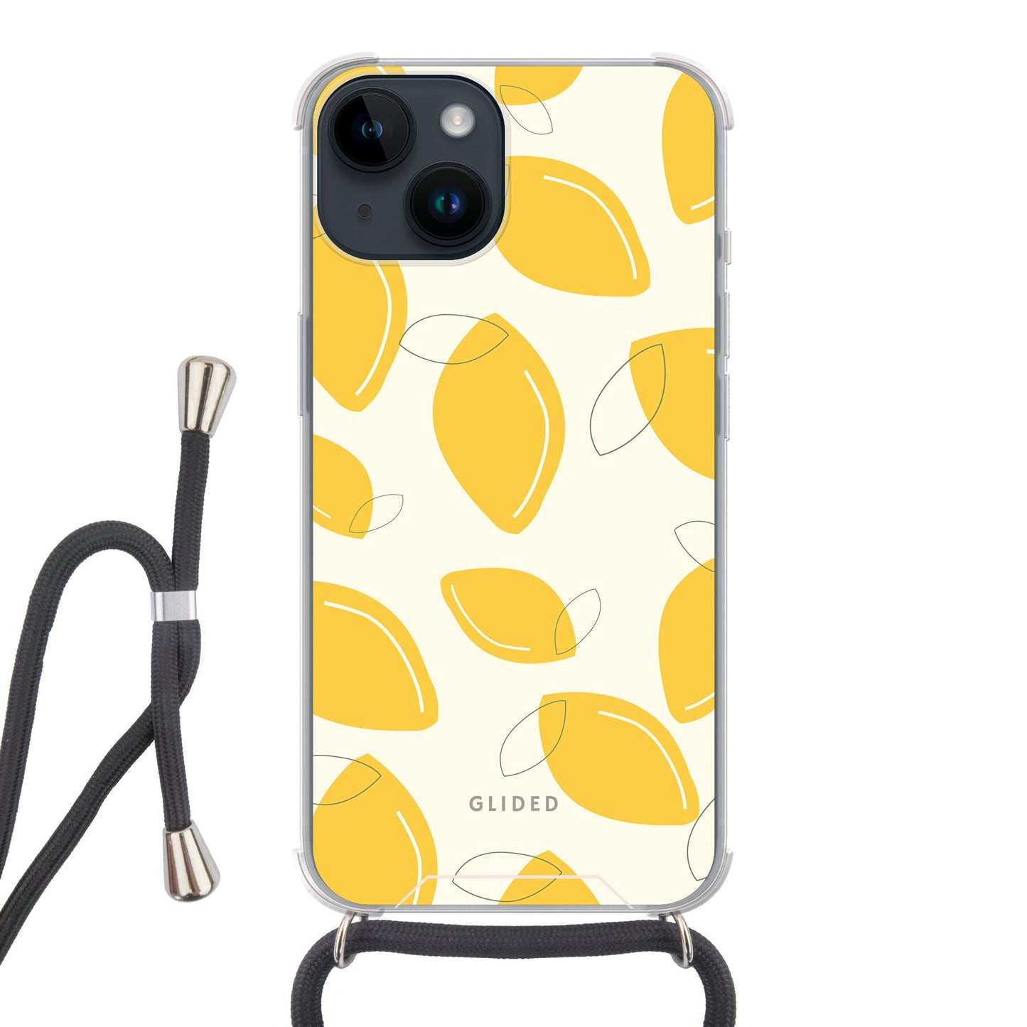 Abstract Lemon - iPhone 14 - Crossbody case mit Band