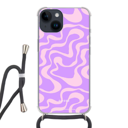 Purple Wave - iPhone 14 Handyhülle Crossbody case mit Band