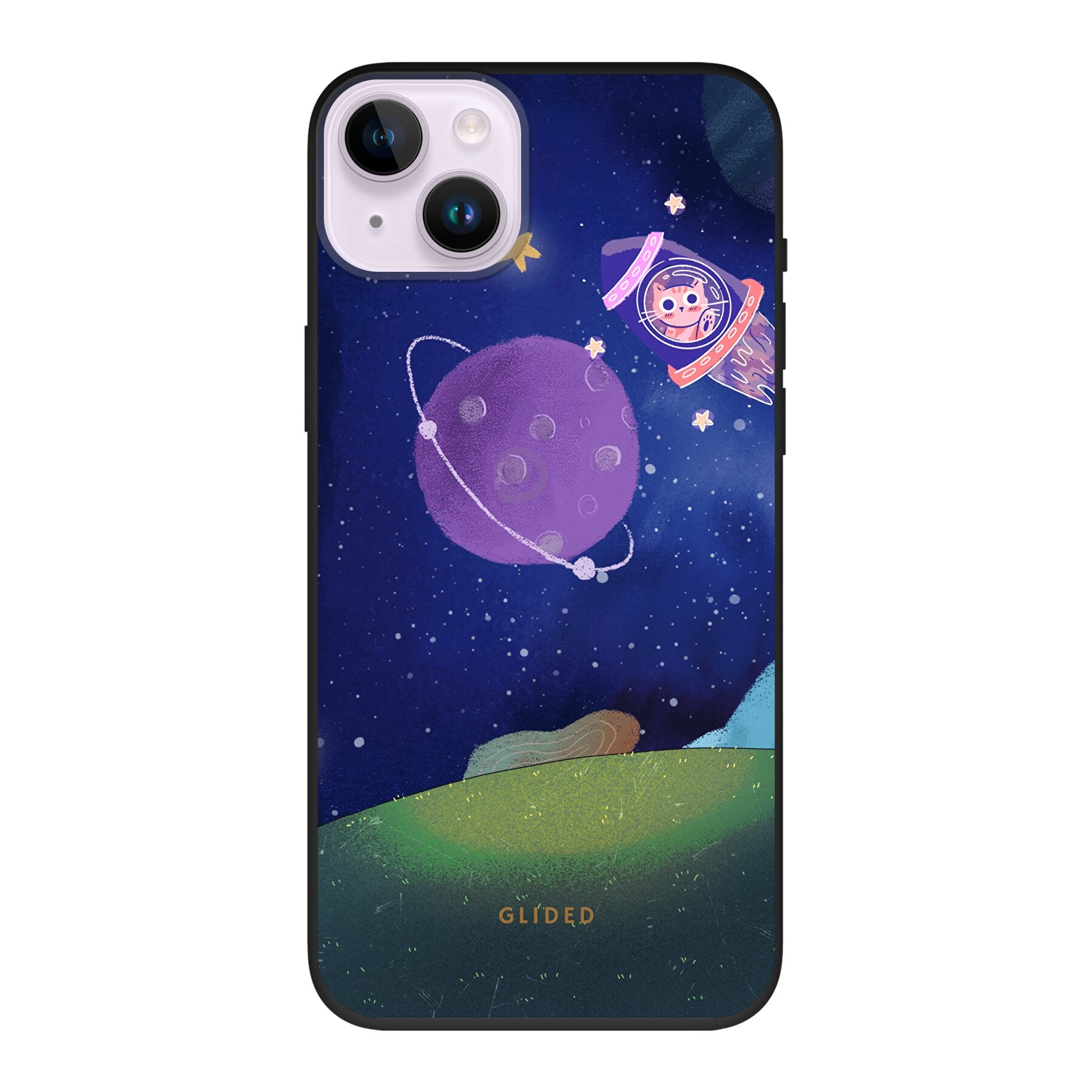 Galaxy Cat - iPhone 14 Plus Handyhülle Biologisch Abbaubar