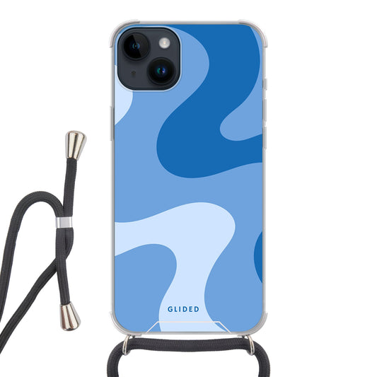 Blue Wave - iPhone 14 Plus Handyhülle Crossbody case mit Band