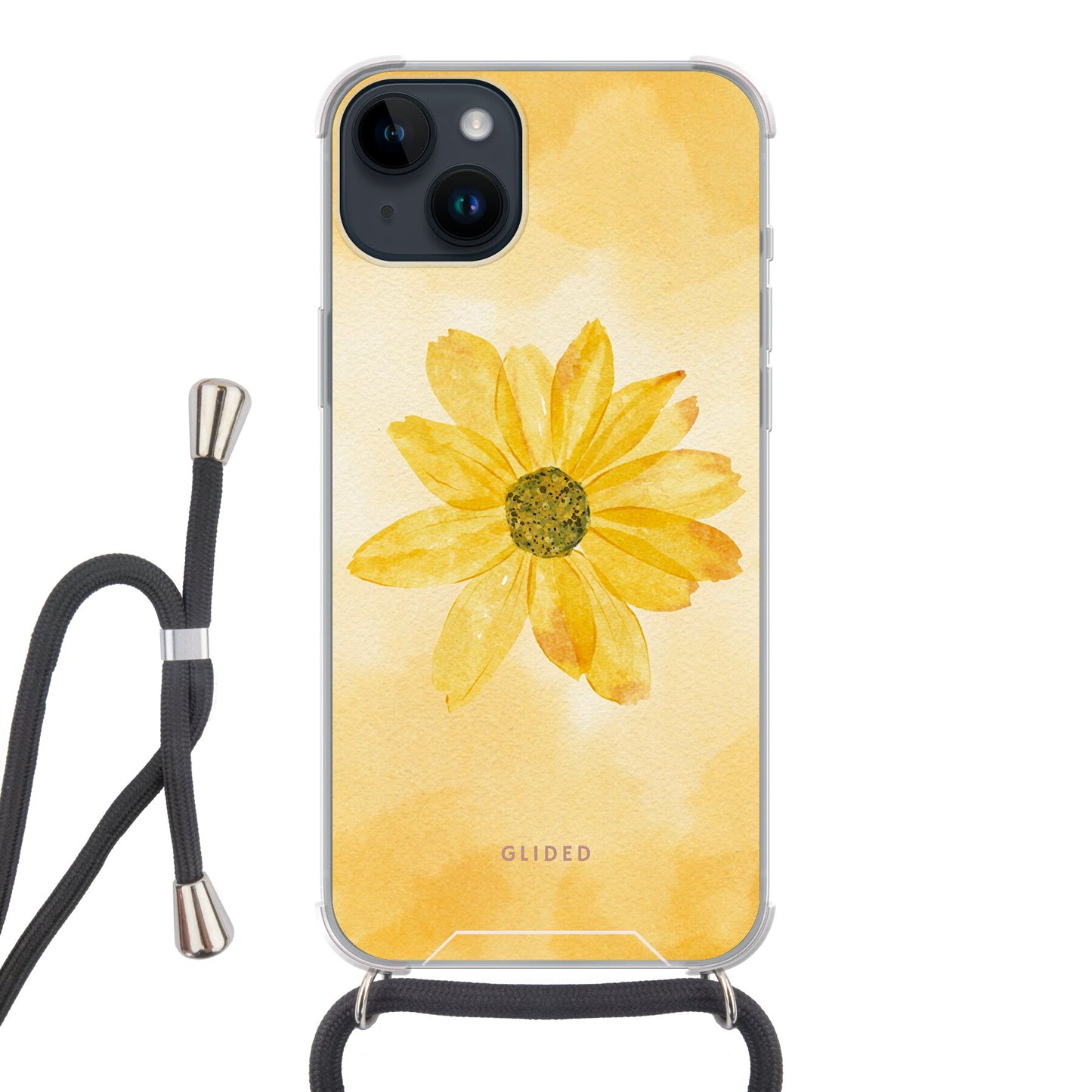 Yellow Flower - iPhone 14 Plus Handyhülle Crossbody case mit Band
