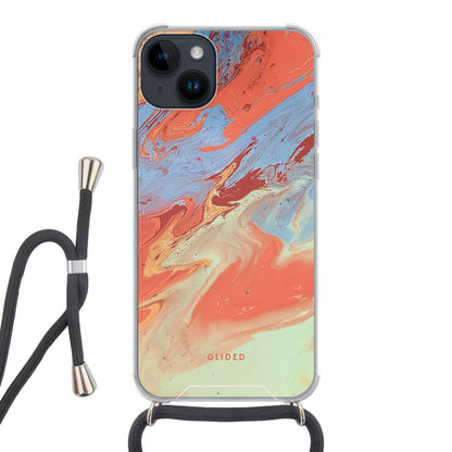 Watercolor - iPhone 14 Pro Handyhülle Crossbody case mit Band