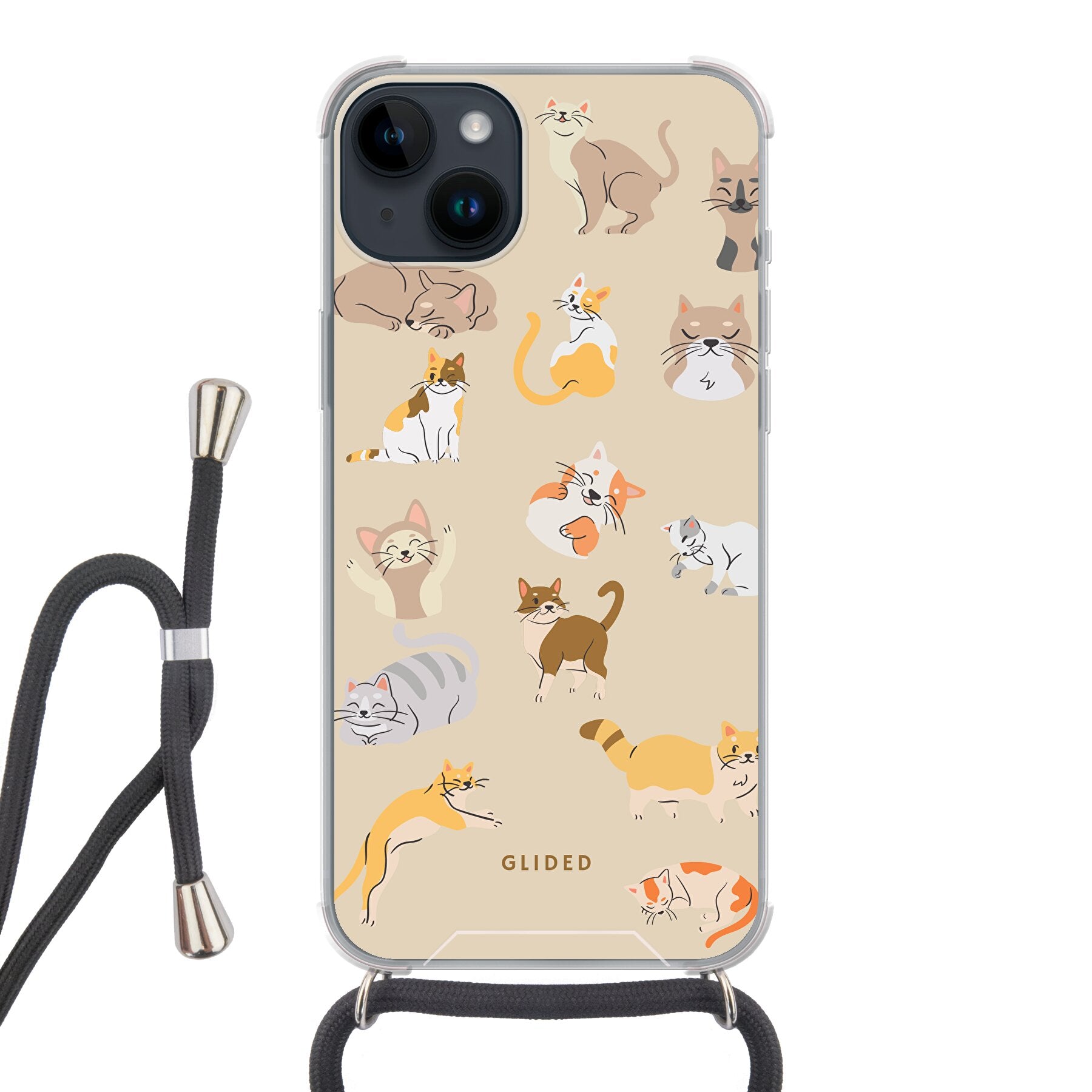 Meow - iPhone 14 Pro Handyhülle Crossbody case mit Band