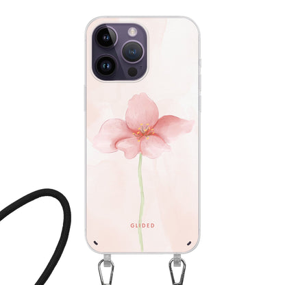 Pastel Flower - iPhone 14 Pro Handyhülle Crossbody case mit Band