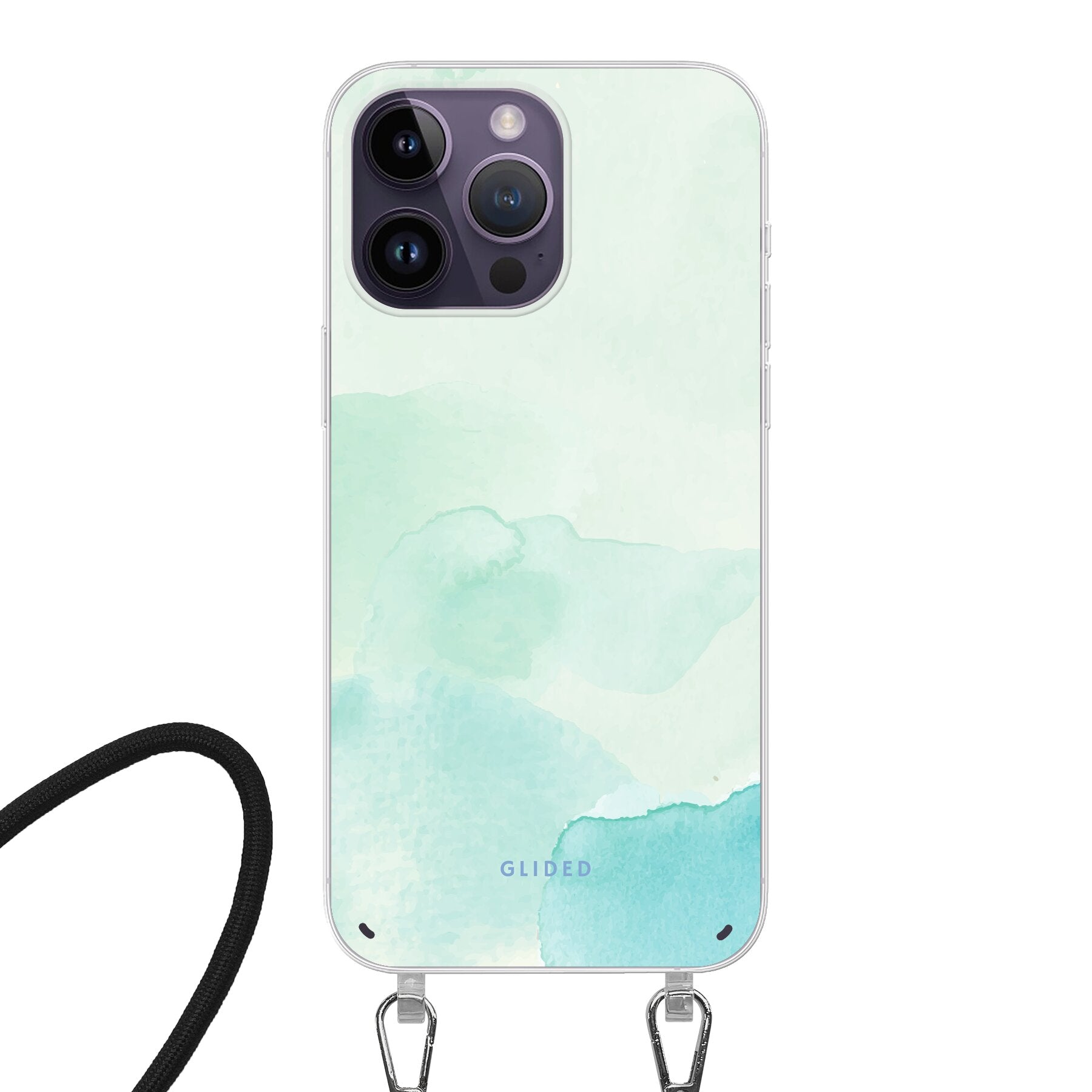 Turquoise Art - iPhone 14 Pro Handyhülle Crossbody case mit Band