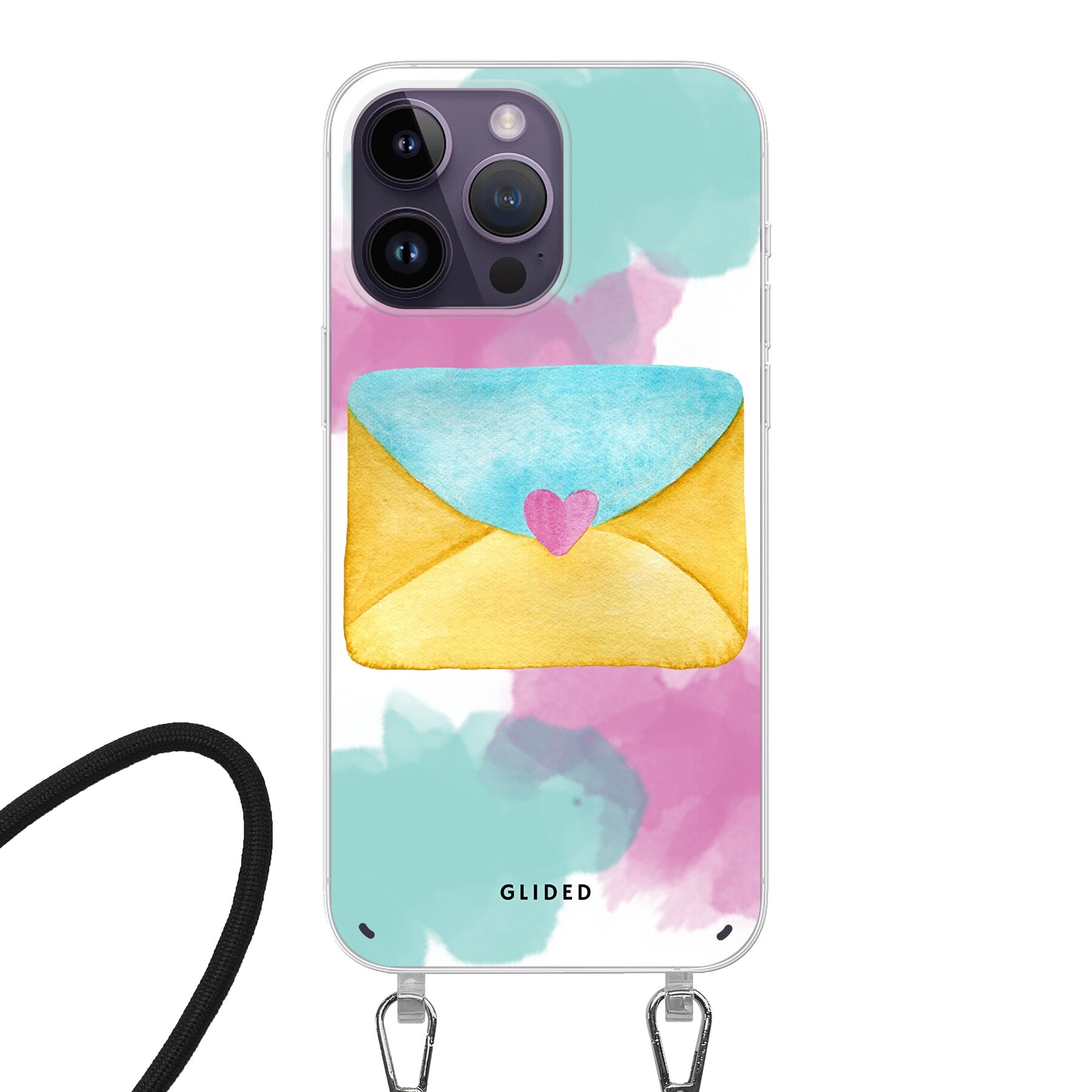 Envelope - iPhone 14 Pro - Crossbody case mit Band