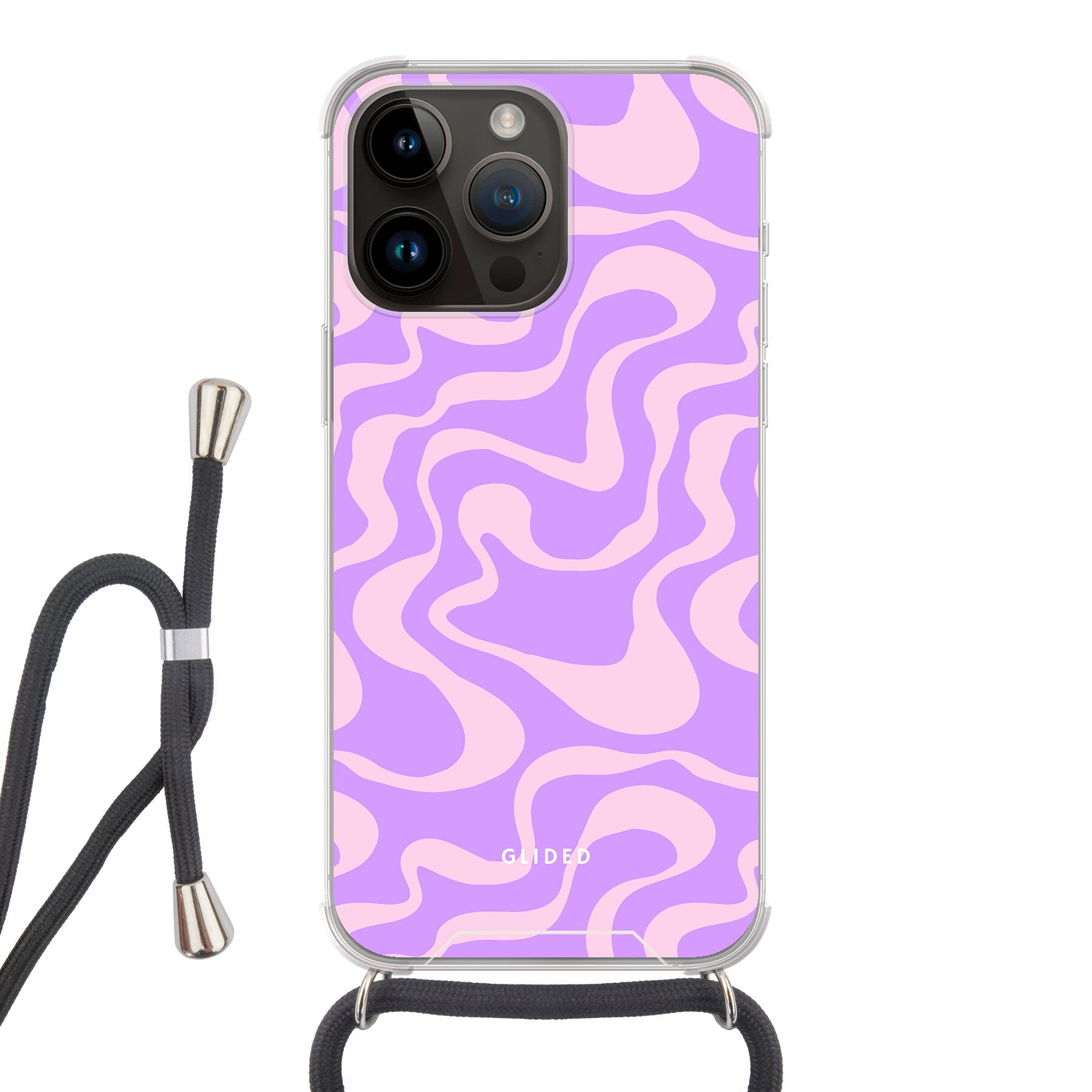 Purple Wave - iPhone 14 Pro Max Handyhülle Crossbody case mit Band