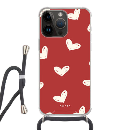 Red Love - iPhone 14 Pro Max - Crossbody case mit Band