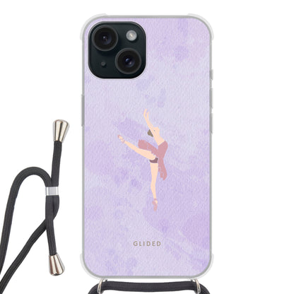 Lavender - iPhone 15 Handyhülle Crossbody case mit Band