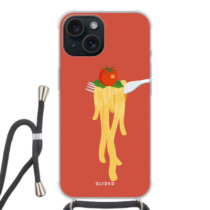 Pasta Paradise - iPhone 15 - Crossbody case mit Band