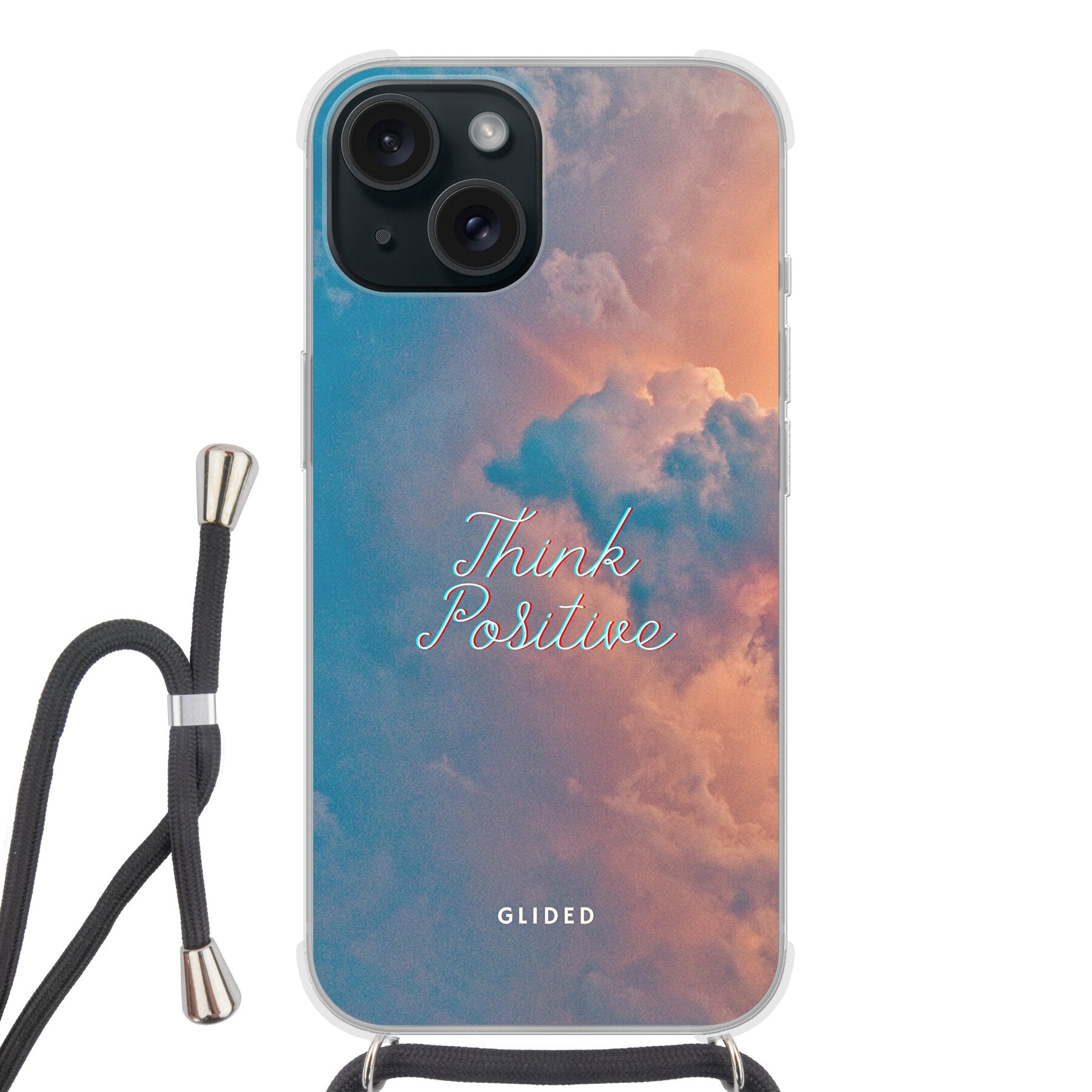 Think positive - iPhone 15 Handyhülle Crossbody case mit Band