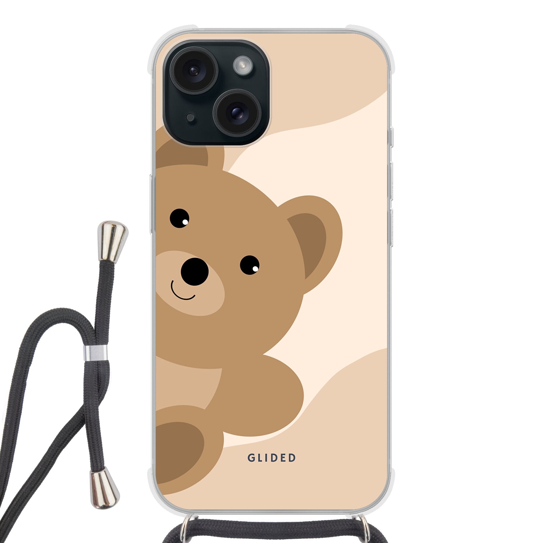 BearLove Right - iPhone 15 Handyhülle Crossbody case mit Band