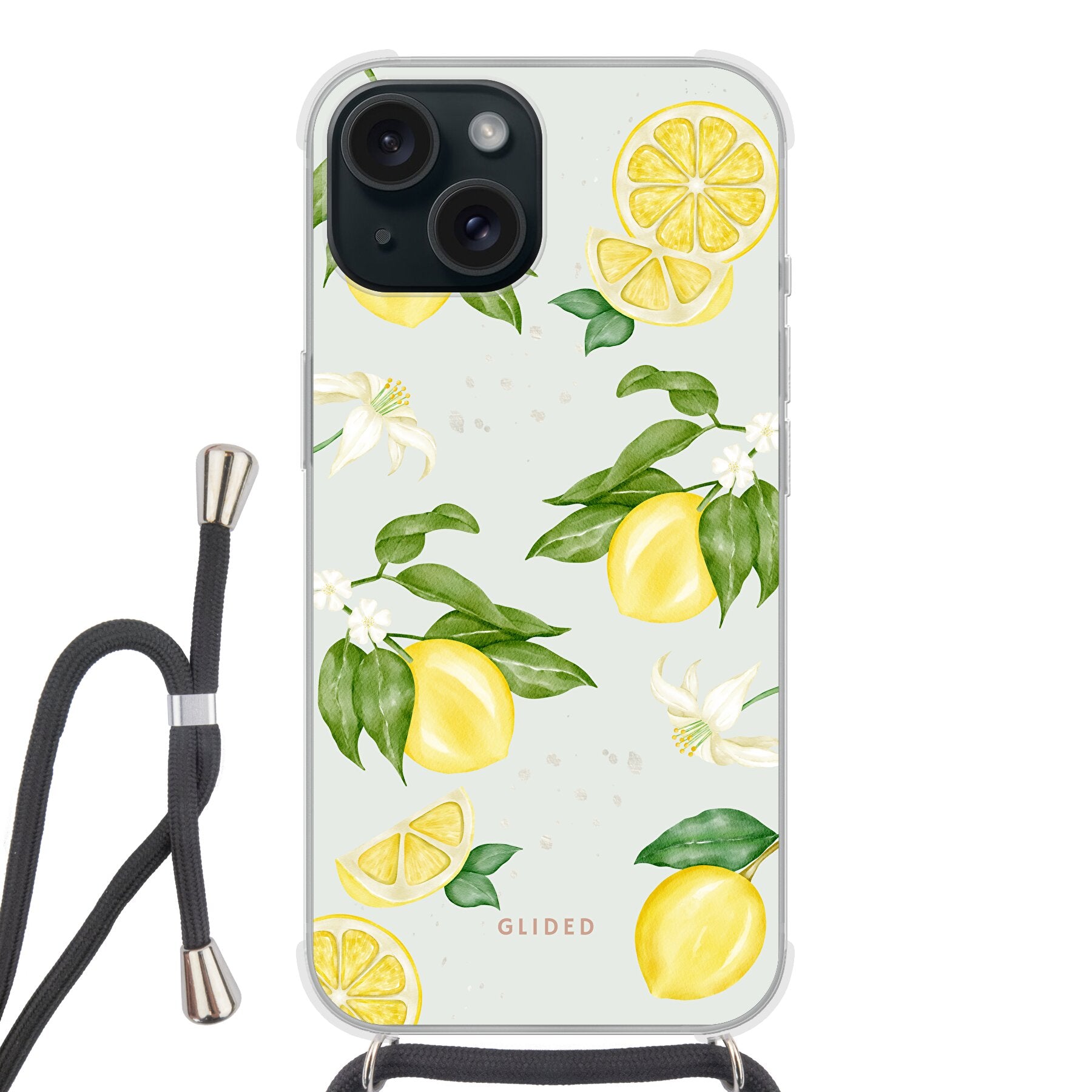 Lemon Beauty - iPhone 15 Handyhülle Crossbody case mit Band