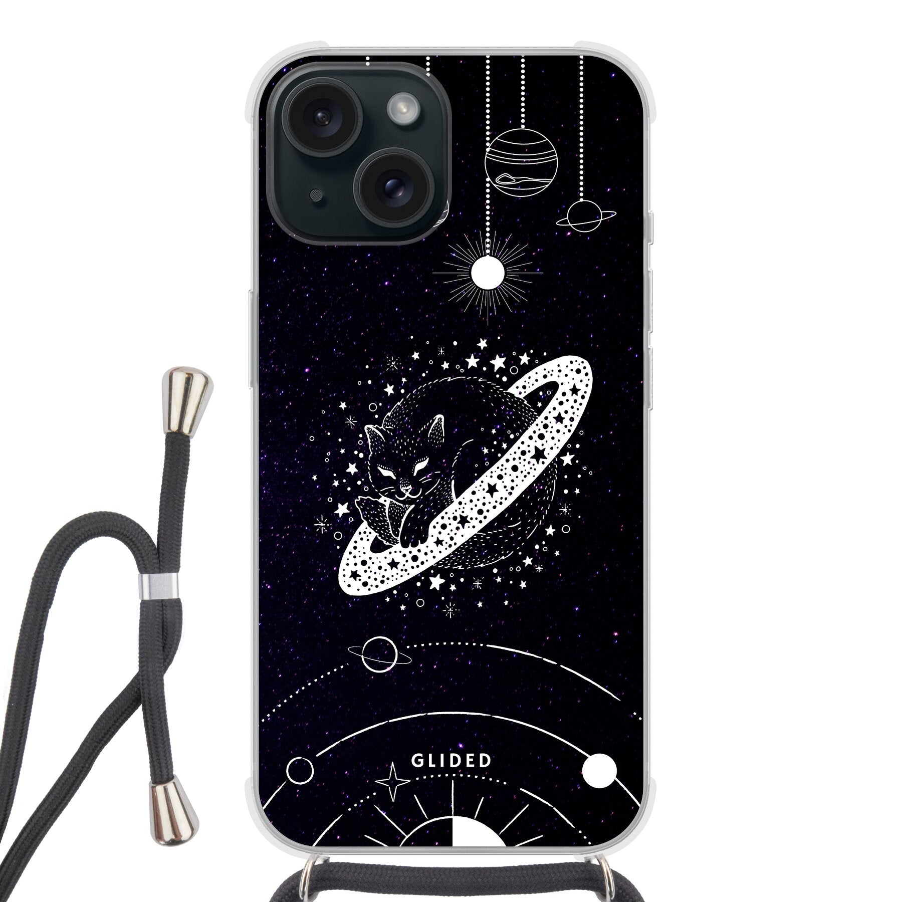 Astro Whiskers - iPhone 15 Handyhülle Crossbody case mit Band