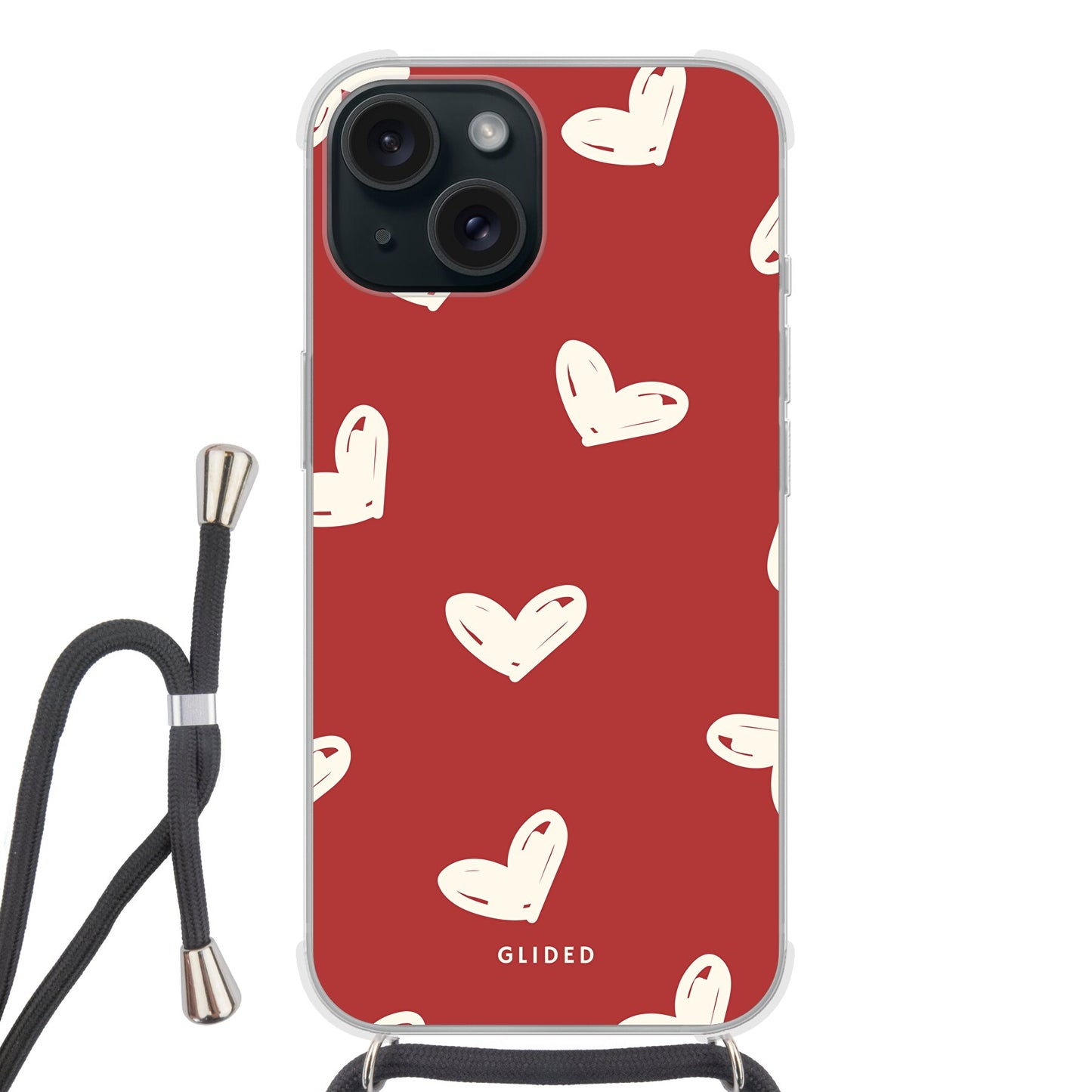 Red Love - iPhone 15 - Crossbody case mit Band