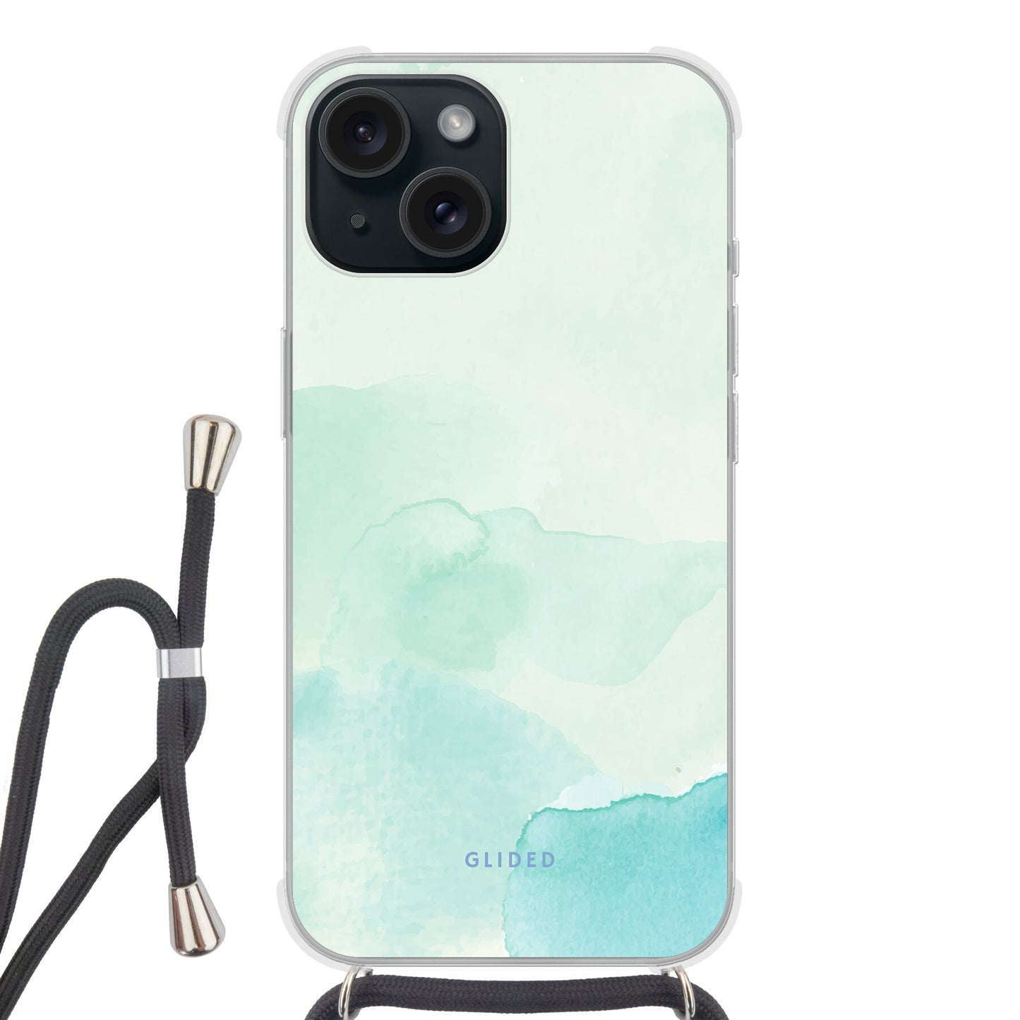 Turquoise Art - iPhone 15 Handyhülle Crossbody case mit Band