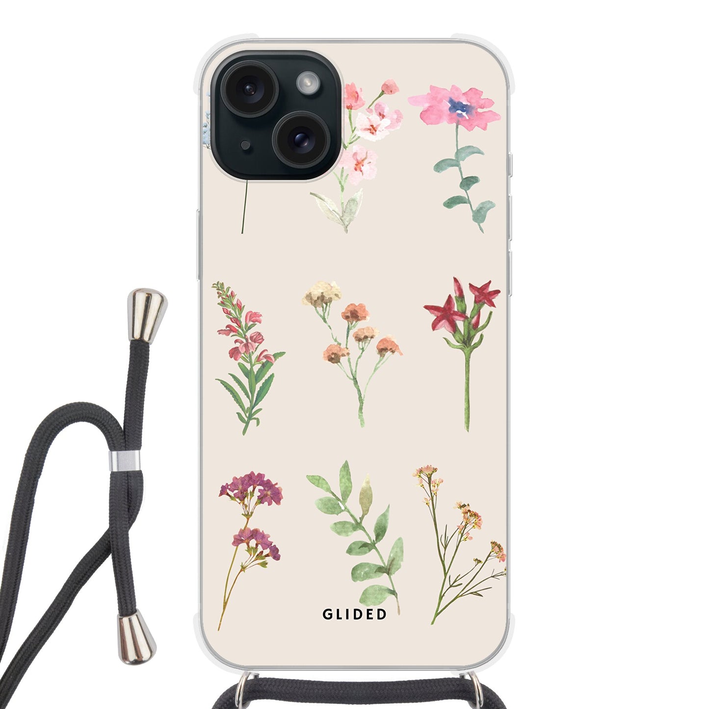 Botanical Garden - iPhone 15 Plus - Crossbody case mit Band