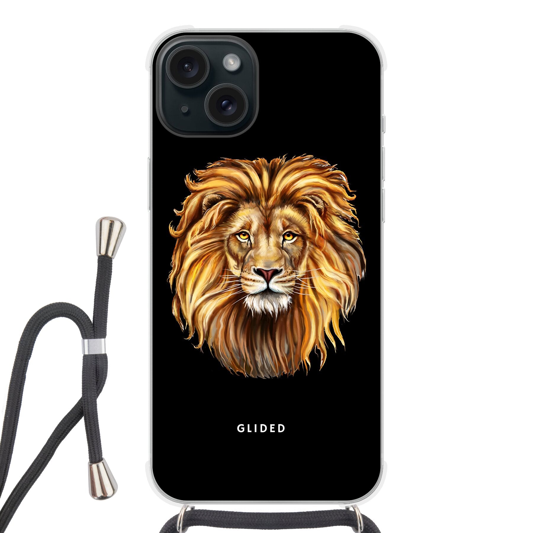 Lion Majesty - iPhone 15 Plus - Crossbody case mit Band