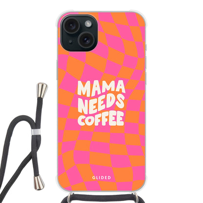 Coffee Mom - iPhone 15 Plus - Crossbody case mit Band