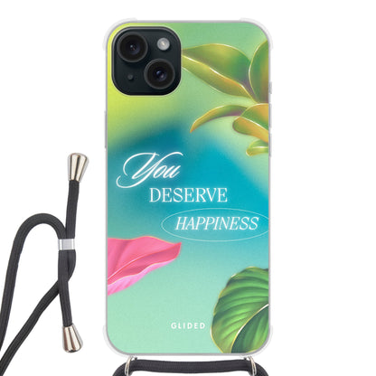 Happiness - iPhone 15 Plus - Crossbody case mit Band