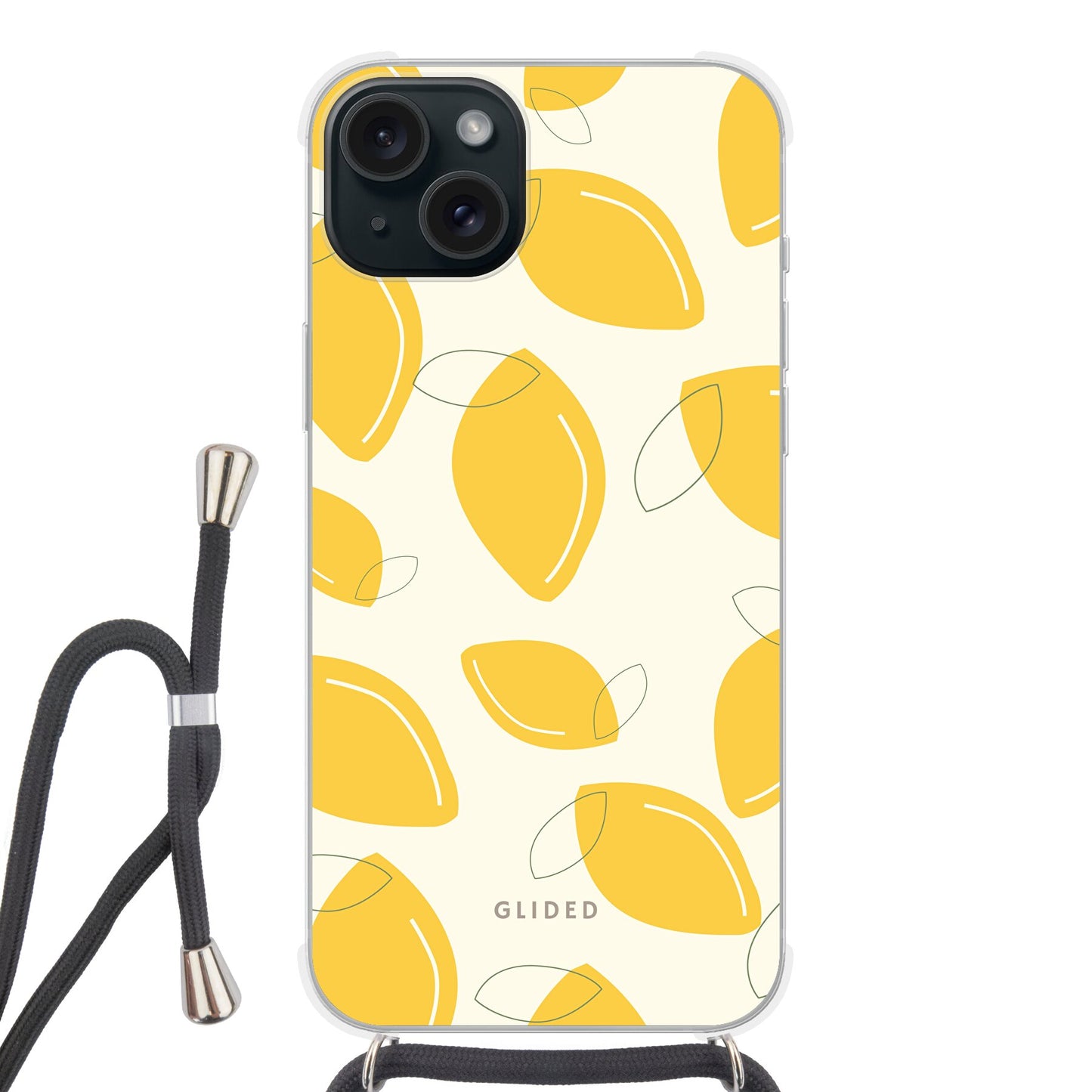 Abstract Lemon - iPhone 15 Plus - Crossbody case mit Band