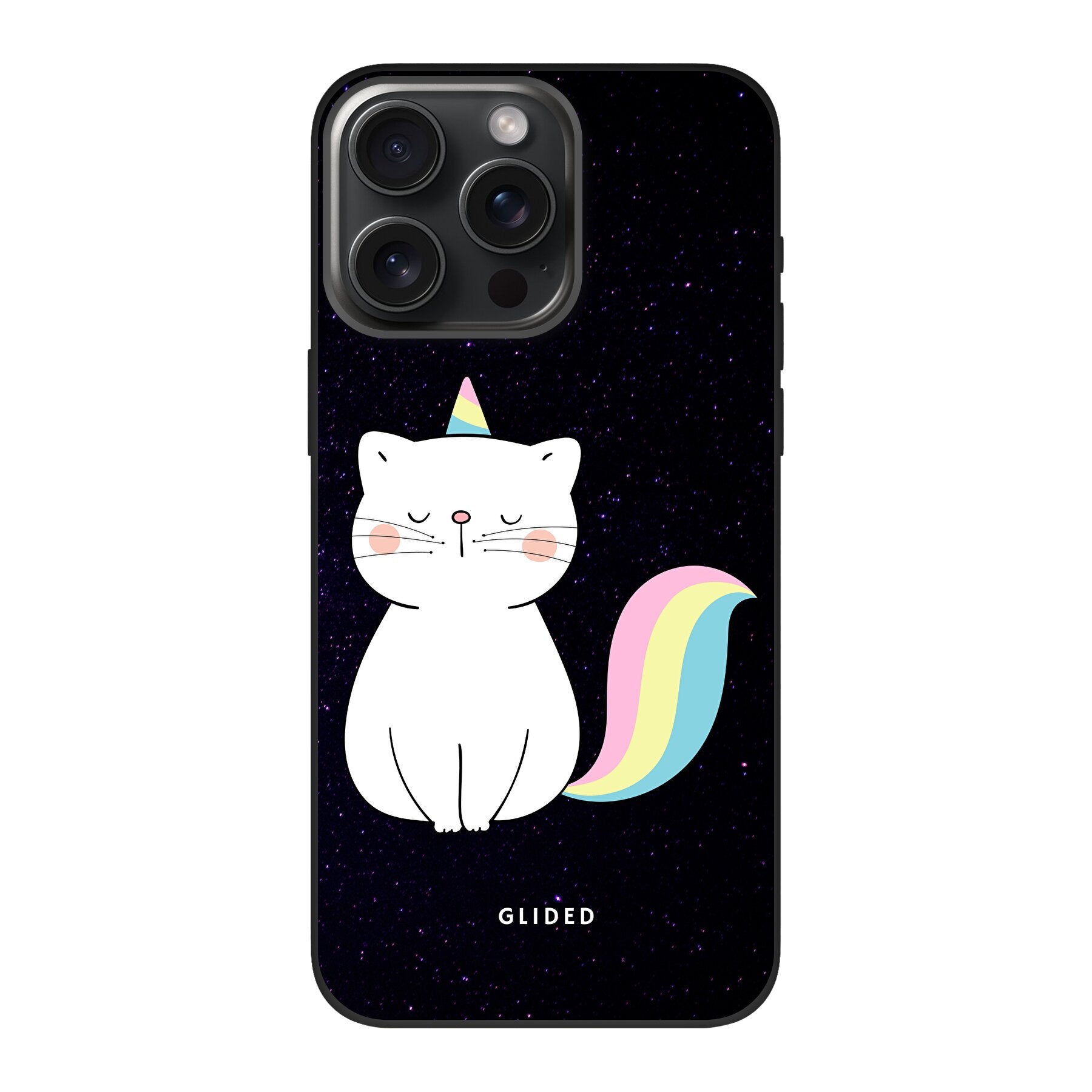 Unicorn Cat - iPhone 15 Pro Handyhülle Biologisch Abbaubar