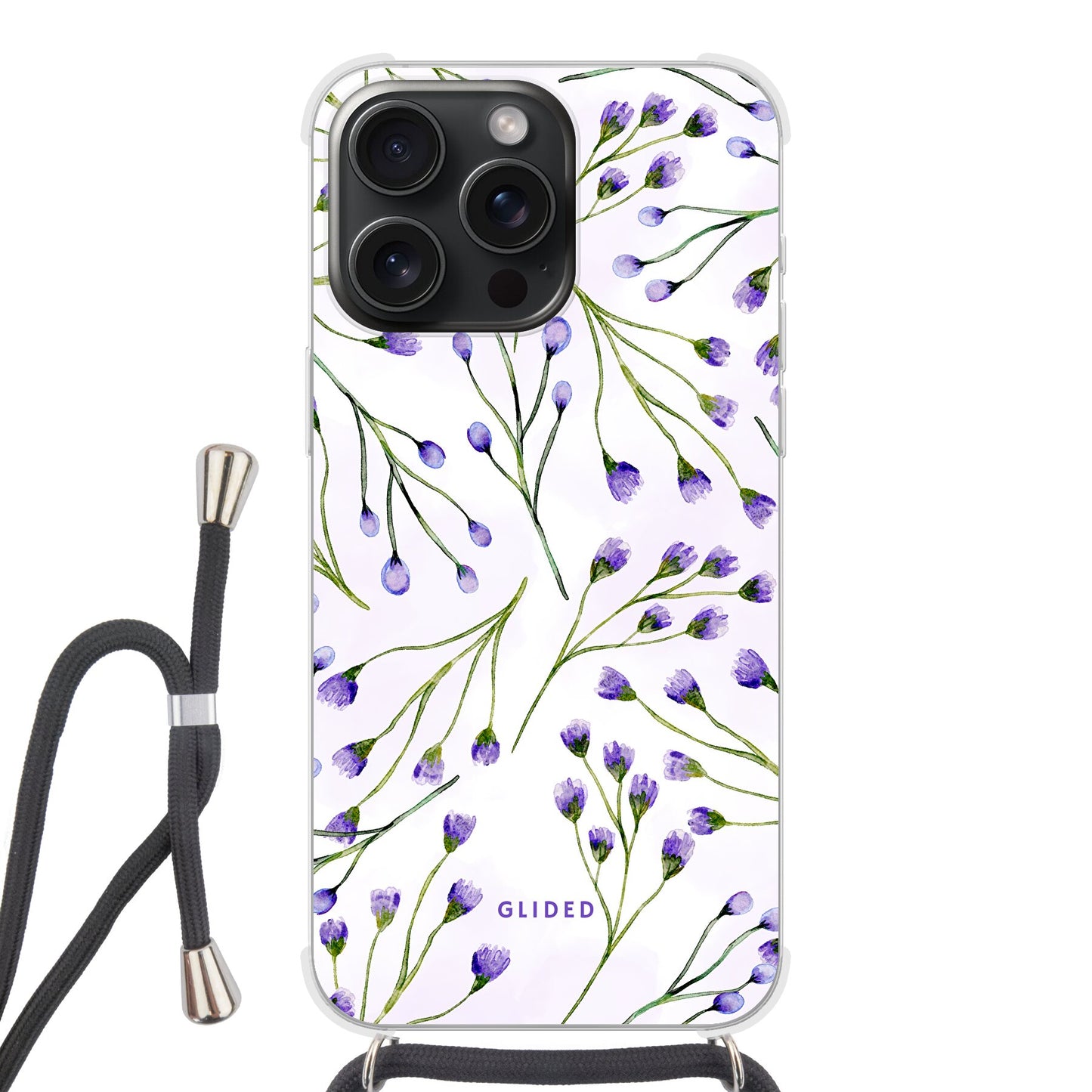 Violet Garden - iPhone 15 Pro Handyhülle Crossbody case mit Band