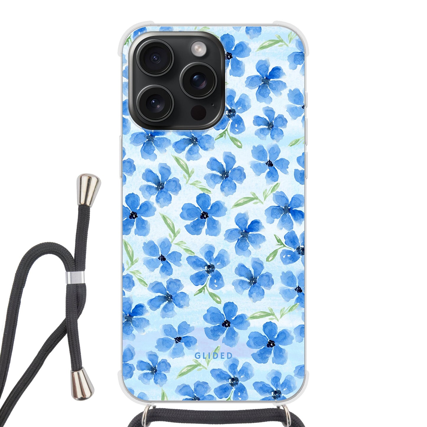 Ocean Blooms - iPhone 15 Pro Handyhülle Crossbody case mit Band